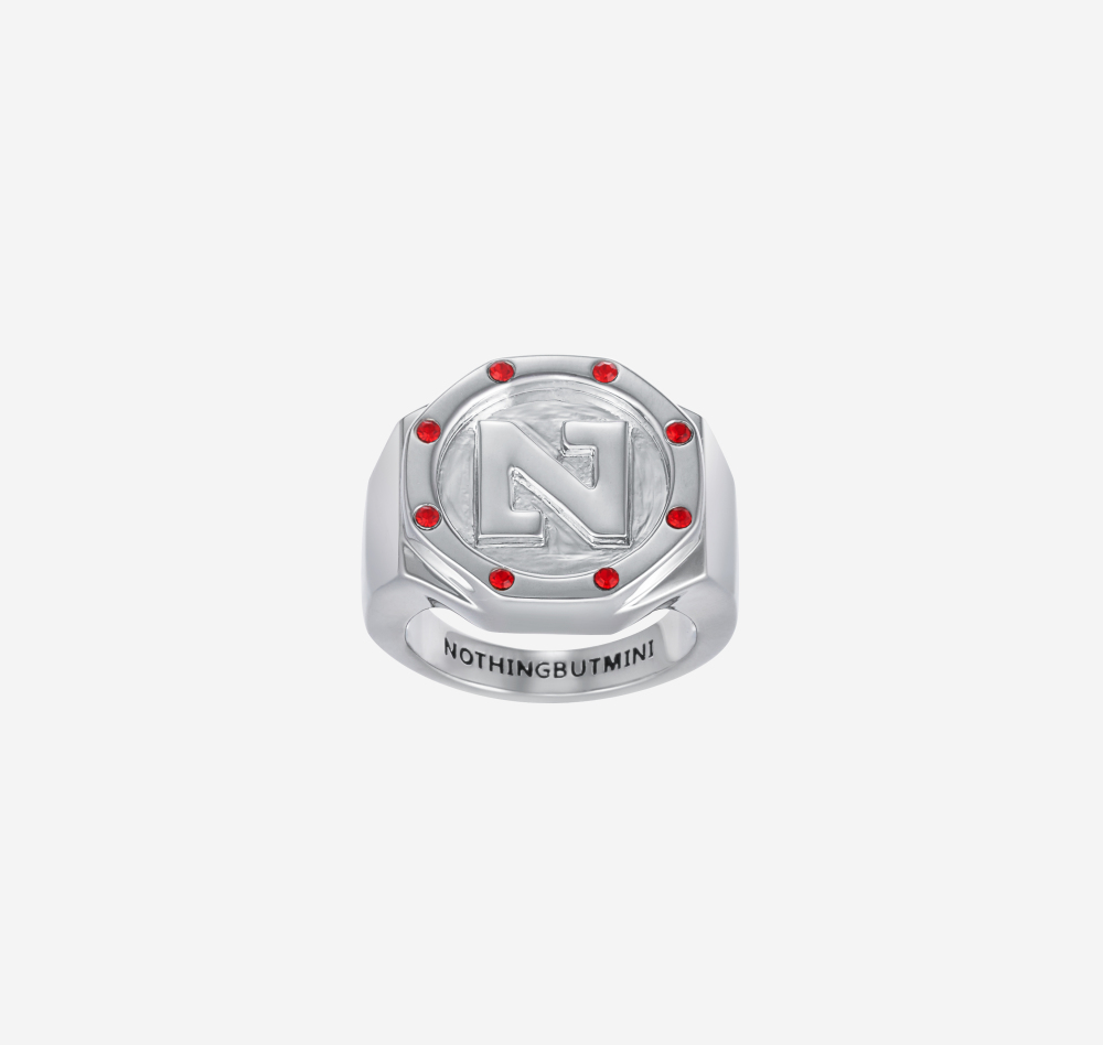 "N" Letter Signet 8 Stars Ring（Yellow)