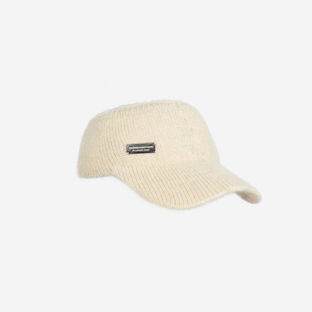NBM metal badge knitted hollow hat（Brown)