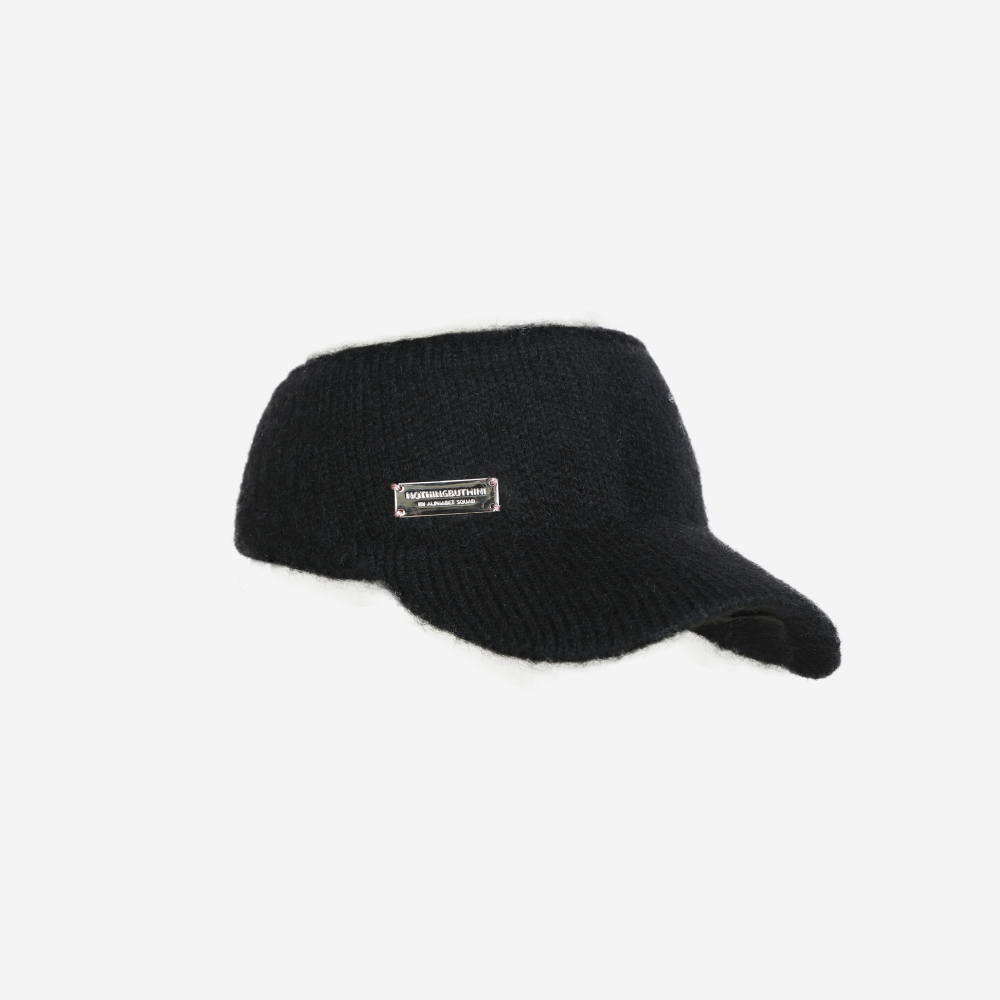NBM metal badge knitted hollow hat（Grey)