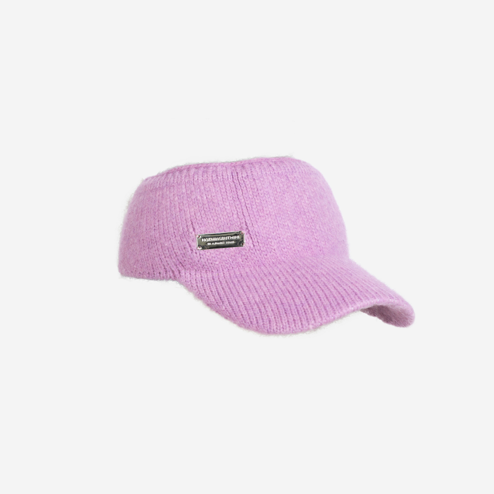 NBM metal badge knitted hollow hat（Brown)