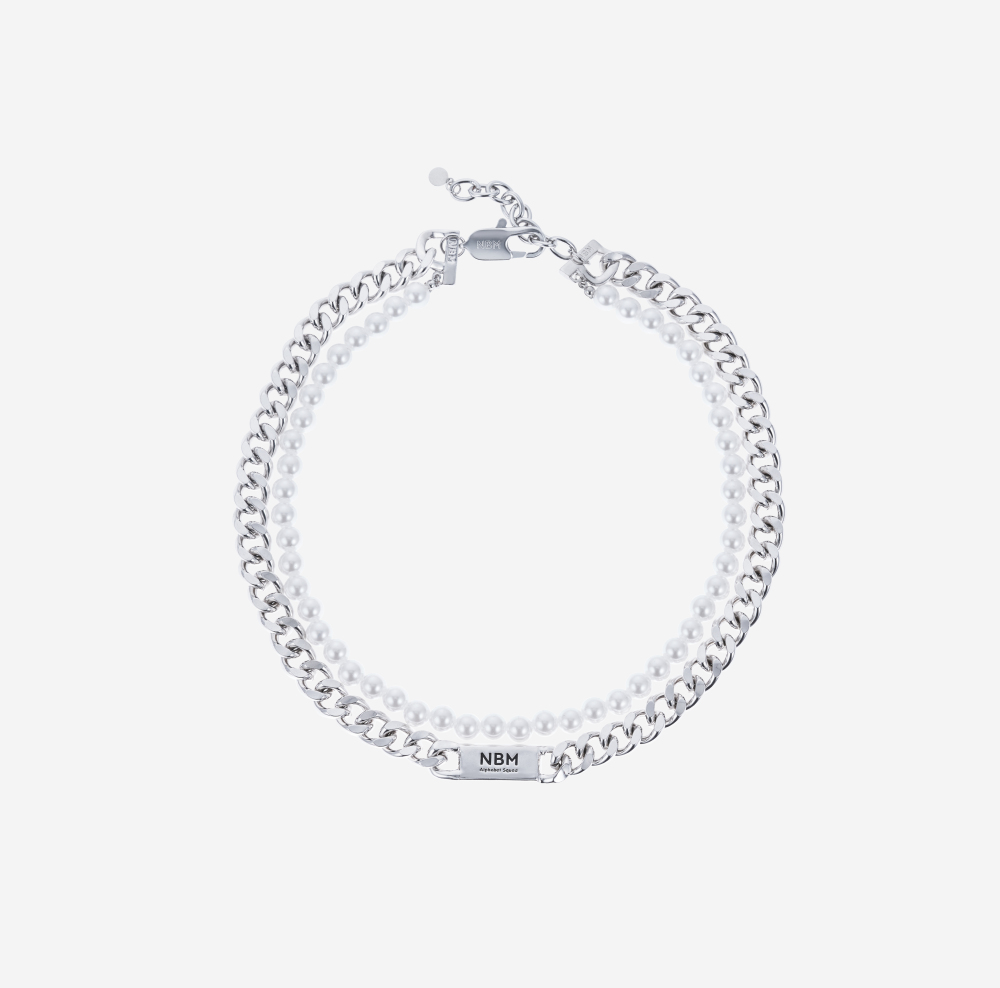 Double Layer Baroque Pearl Complex Structure Chain Necklace（Brzone Gold）