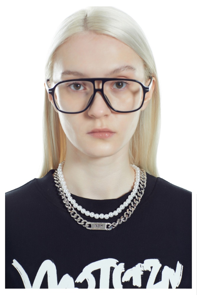 Double Layer Baroque Pearl Complex Structure Chain Necklace（Brzone Gold）