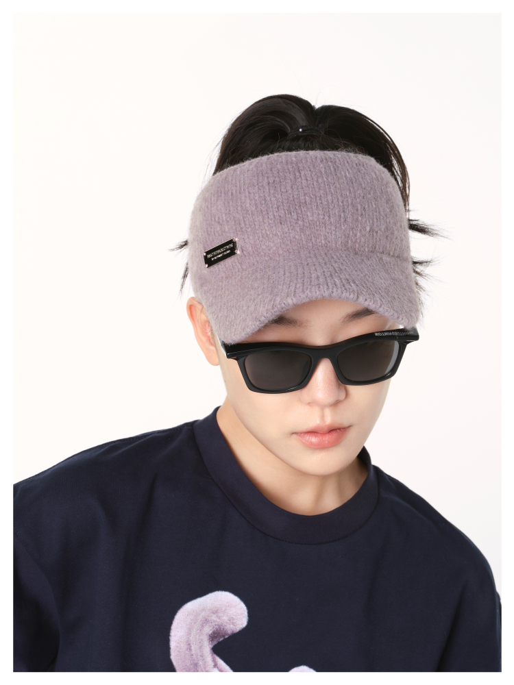 NBM metal badge knitted hollow hat（Brown)