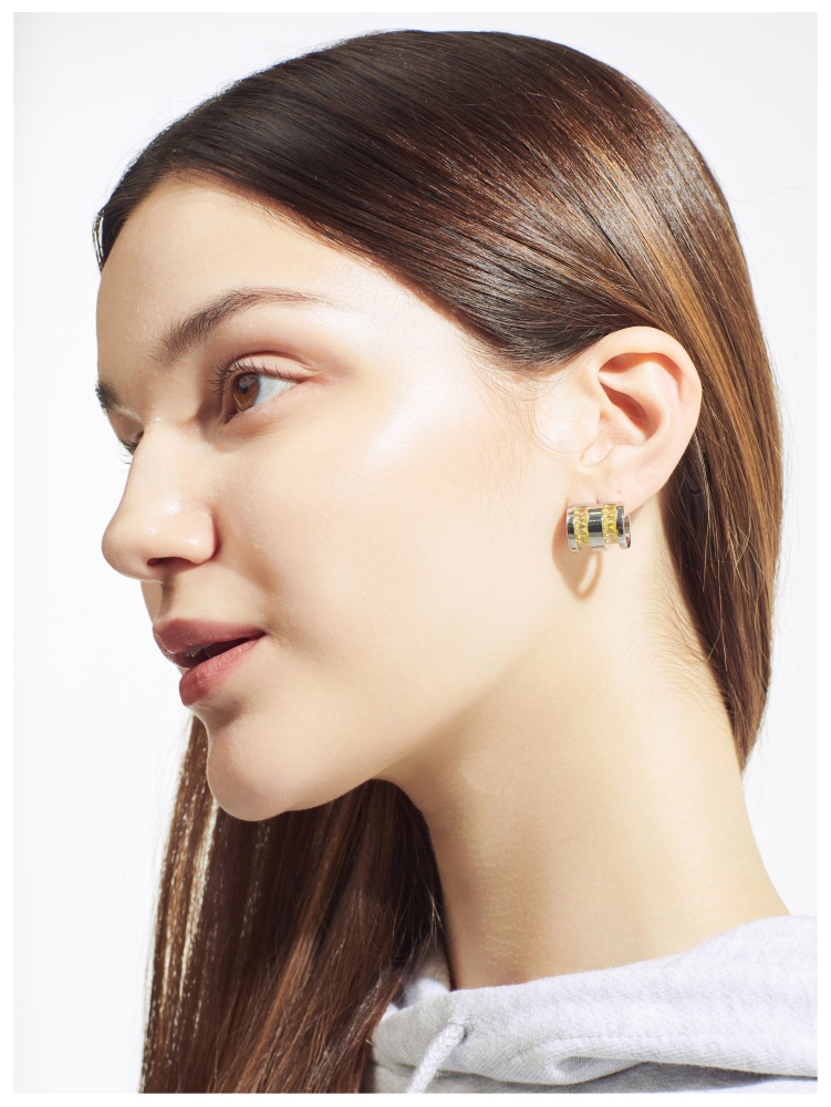Inlaid Zircon Earrings（Jade Green）