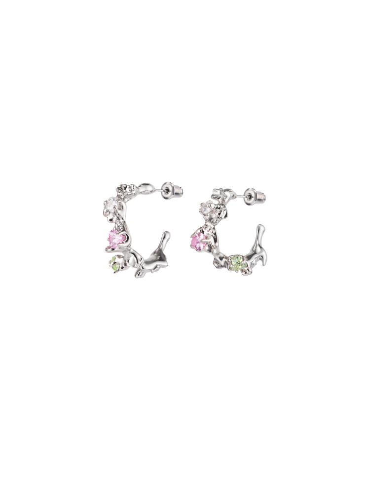 NBM 2024 Zircon Lava Earrings(Crystal Pink）