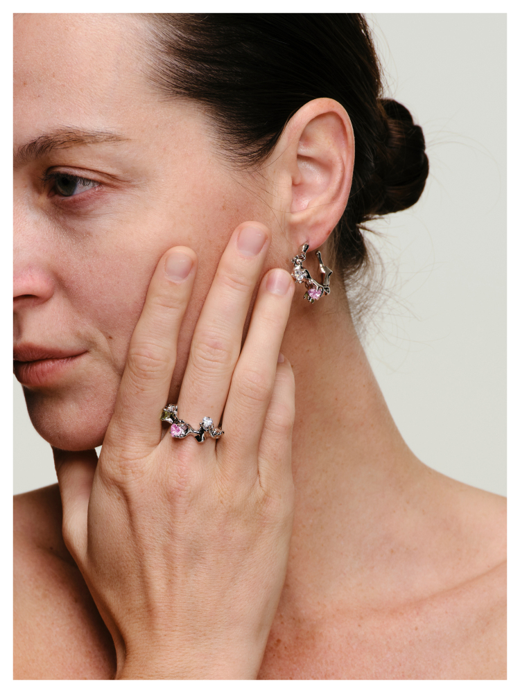 NBM 2024 Zircon Lava Earrings(Crystal Pink）