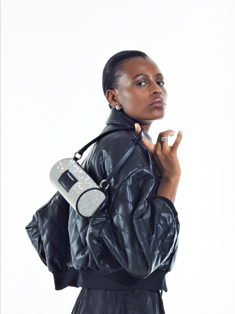 Diamond bowling hand bag（Crystal Black）