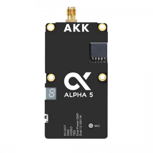 AKK Alpha 5 5W VTX - 4.9/5.8GHz 80CH 1w/2w/3w/5w Power Switchable FPV Video Transmitter