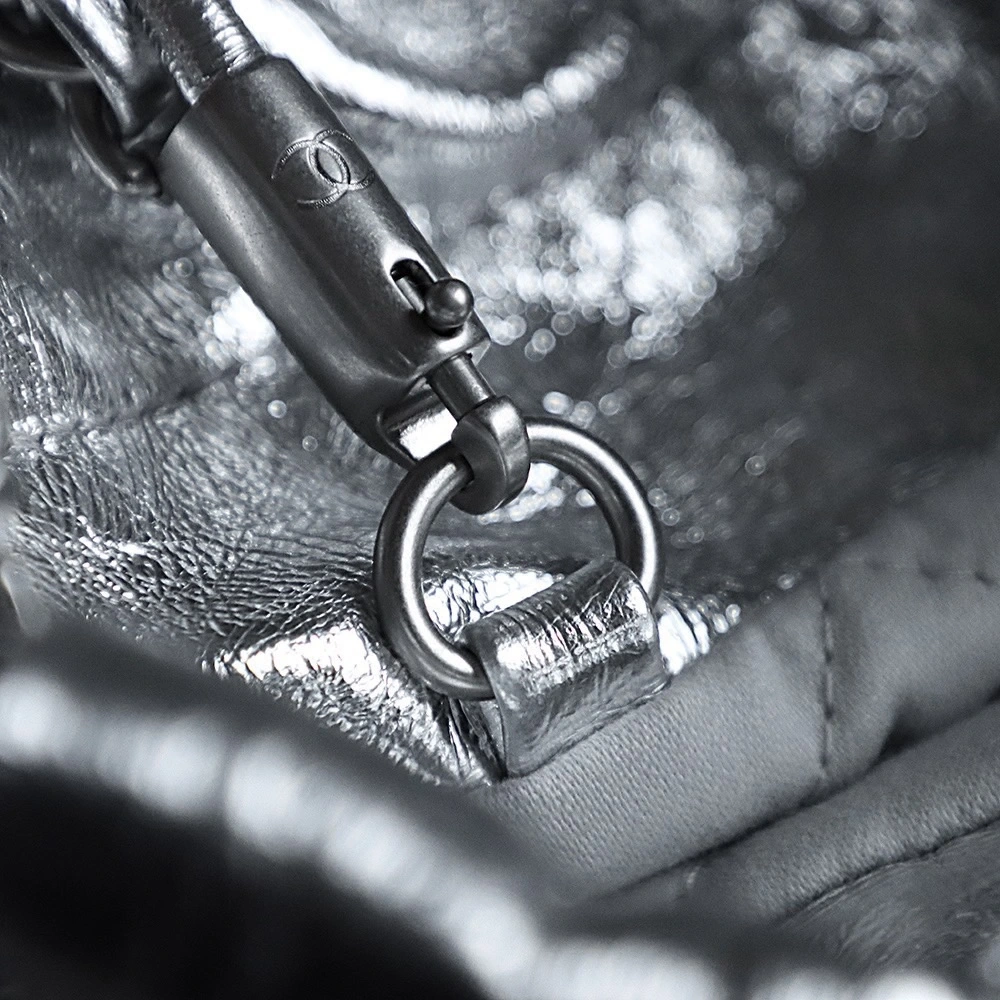 Chanel 22bag shopping bag silver mini version