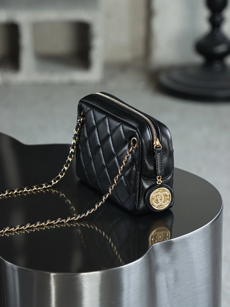 Chanel 24K Gold Coin Camera Bag Small
