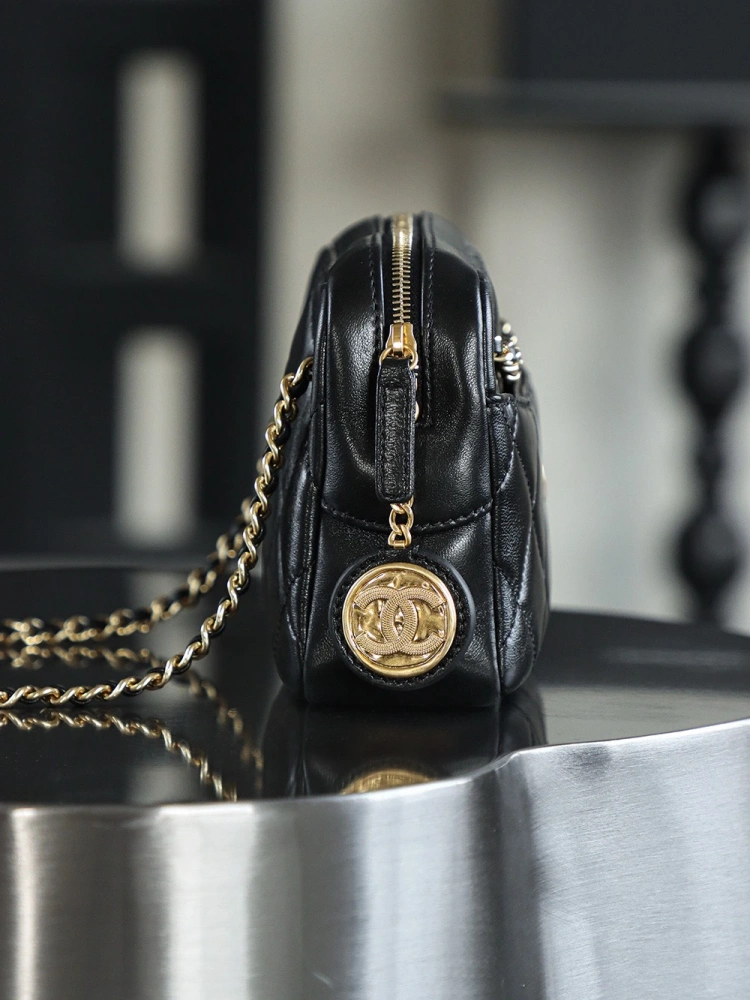 Chanel 24K Gold Coin Camera Bag Small