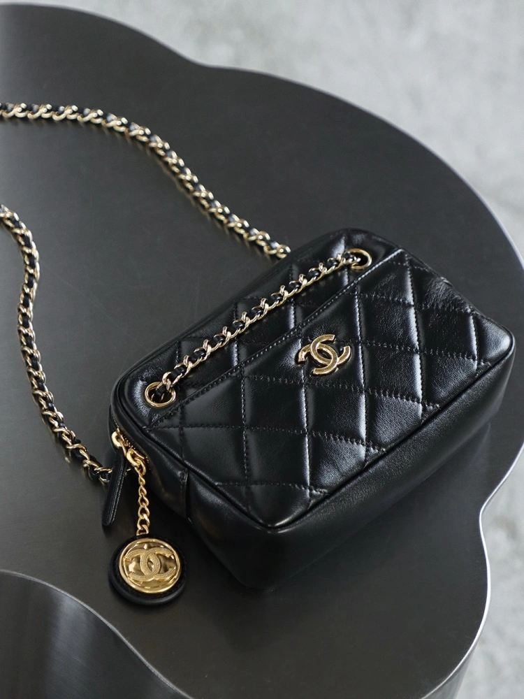 Chanel 24K Gold Coin Camera Bag Small