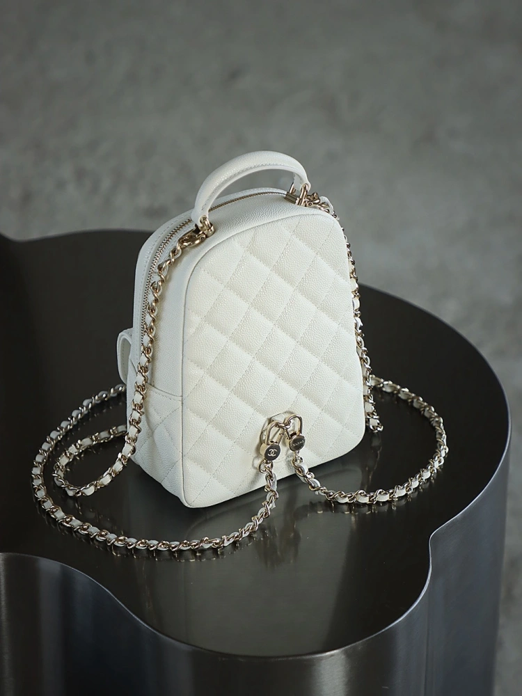 Chanel Mini School Bag White