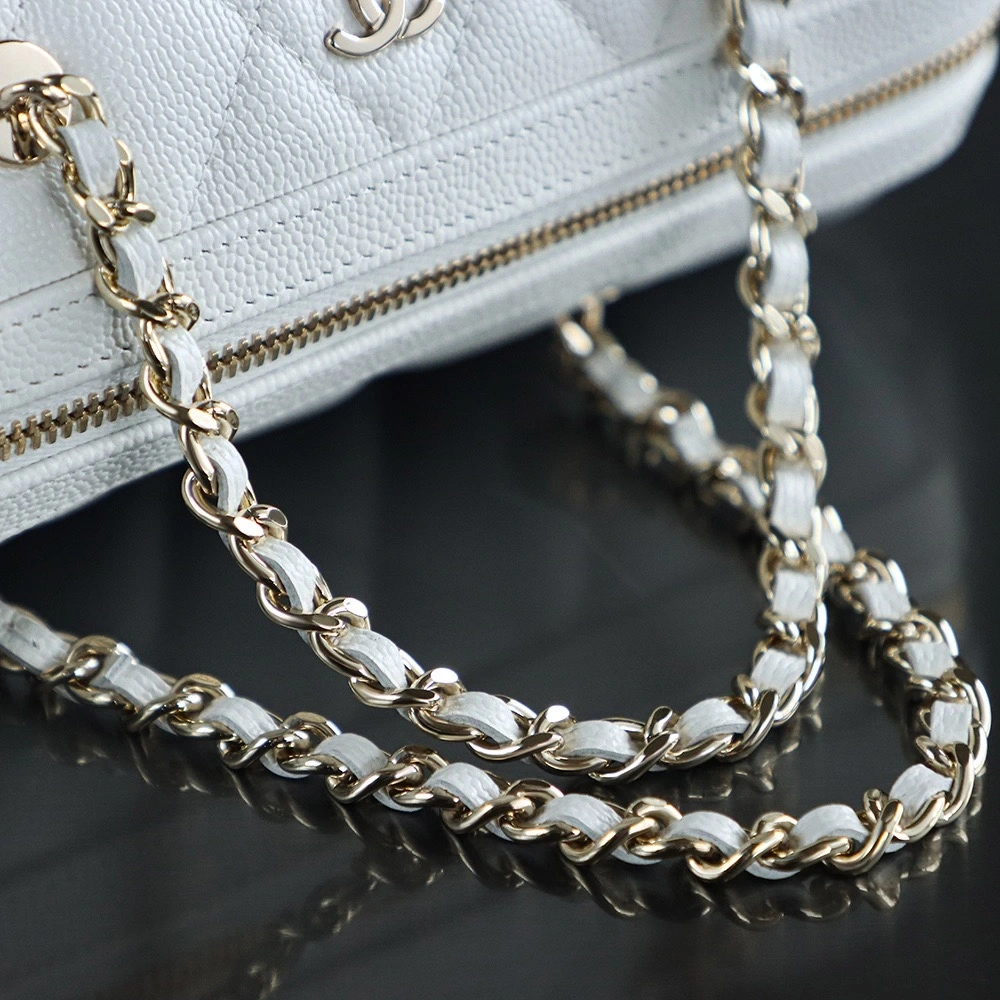 Chanel 25P Mini Bowling Bag White