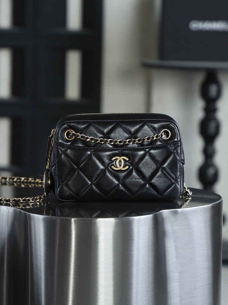 CHANEL  24K gold coin camera bag small