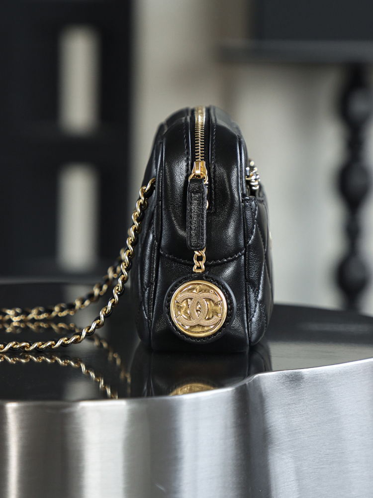 CHANEL  24K gold coin camera bag small