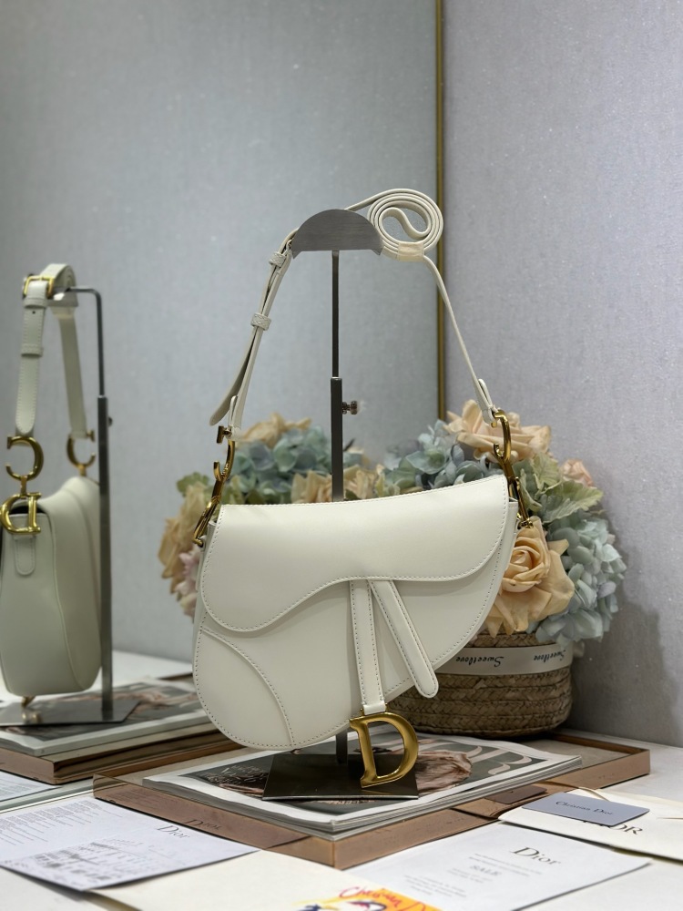 DIOR Medium Soft Saddle (with strap) "White"