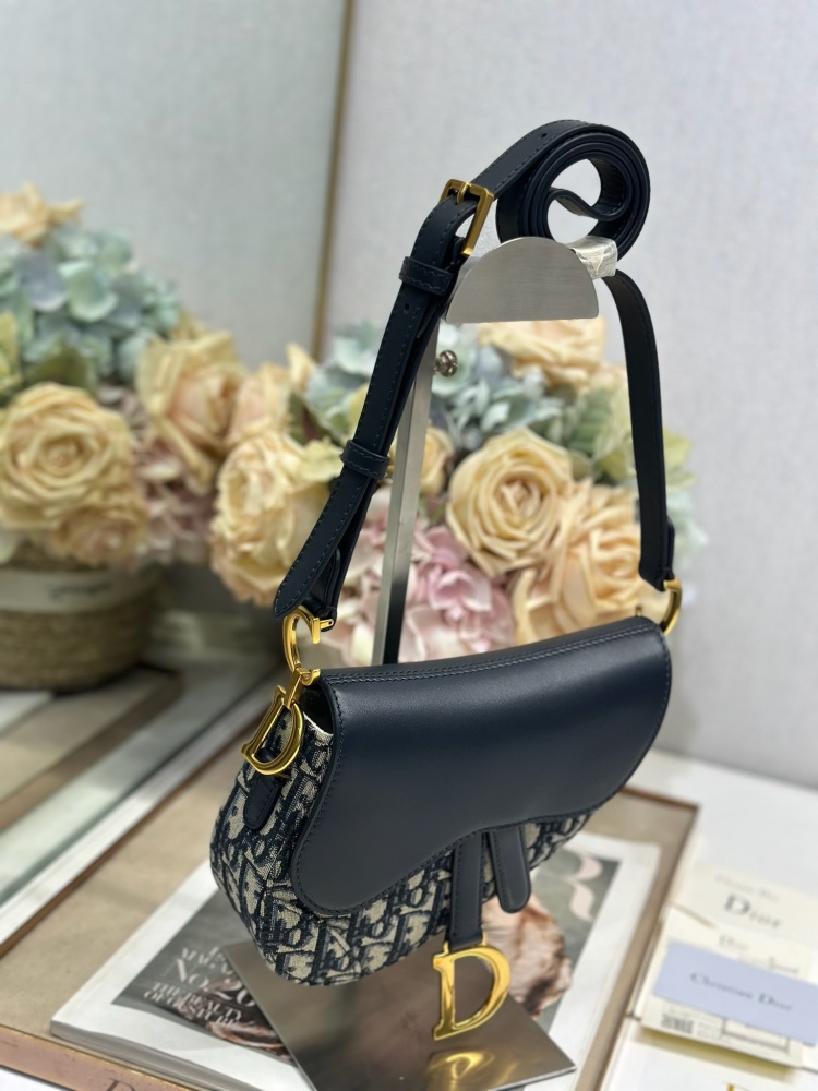 DIOR Mini Soft Saddle (with shoulder strap) "Blue Cloth"
