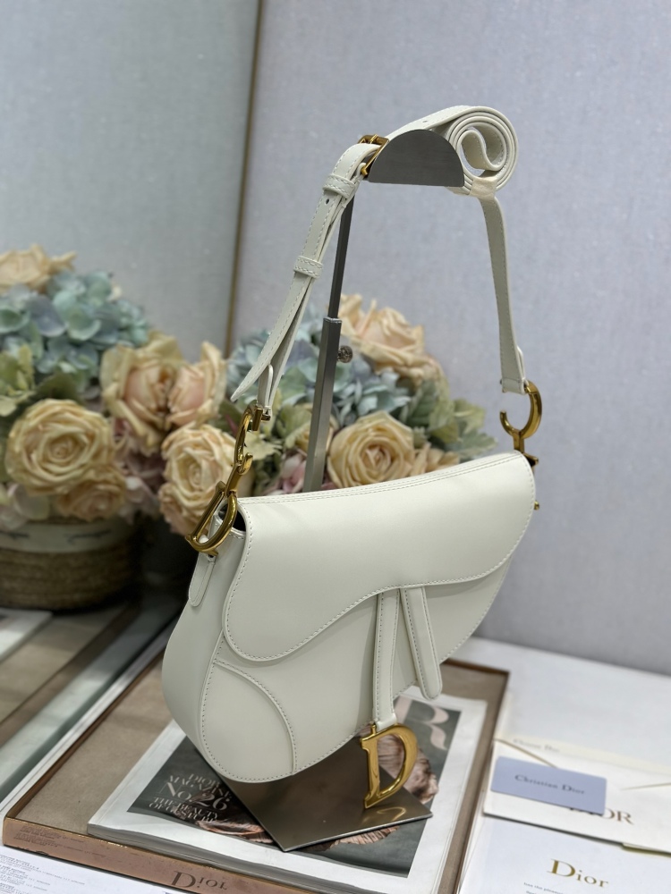 DIOR Medium Soft Saddle (with strap) "White"