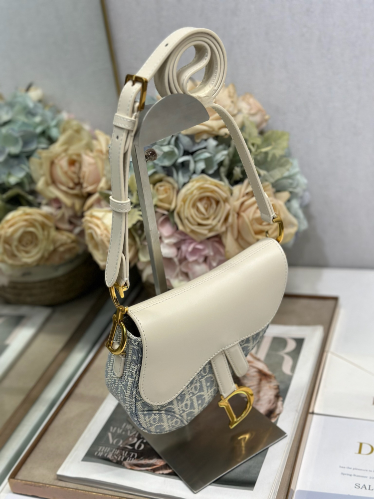 DIOR Mini Soft Saddle Bag with Shoulder Strap