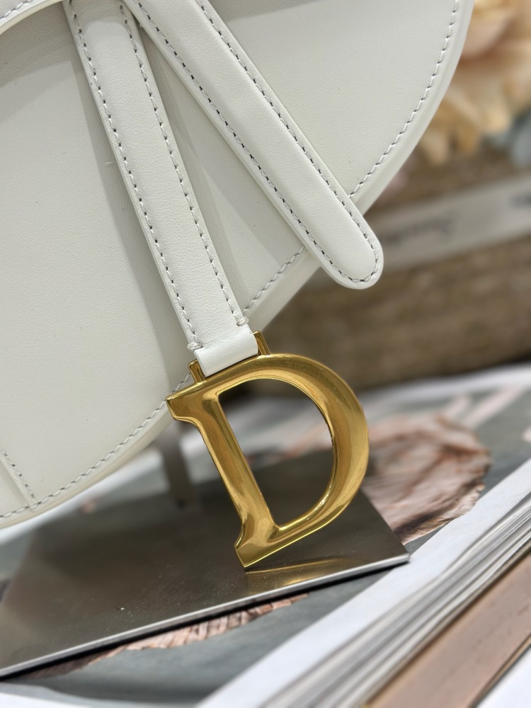 DIOR Medium Soft Saddle (with strap) "White"