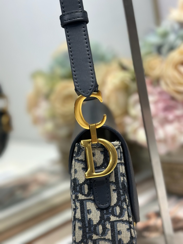 DIOR Mini Soft Saddle (with shoulder strap) "Blue Cloth"