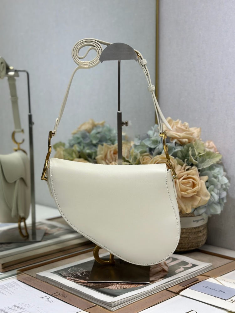 DIOR Medium Soft Saddle (with strap) "White"