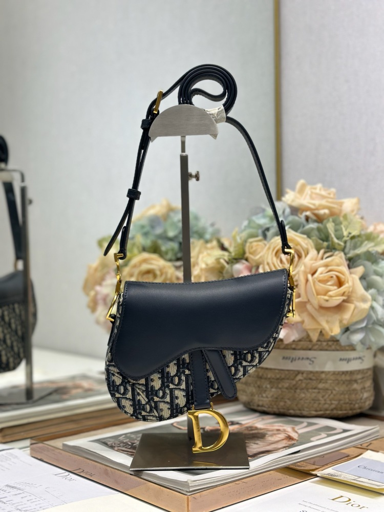 DIOR Mini Soft Saddle (with shoulder strap) "Blue Cloth"