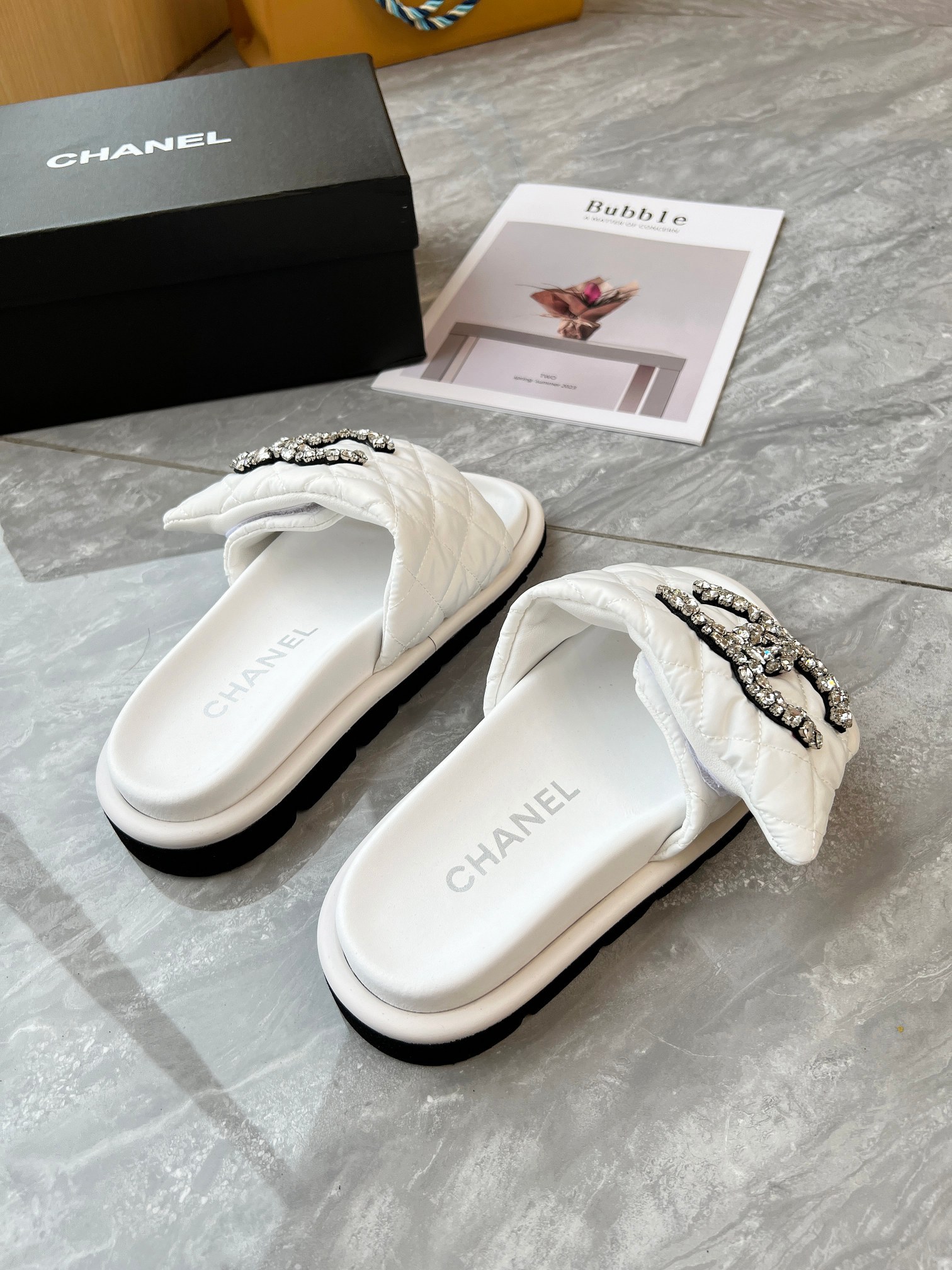 CHANEL Velcro slippers