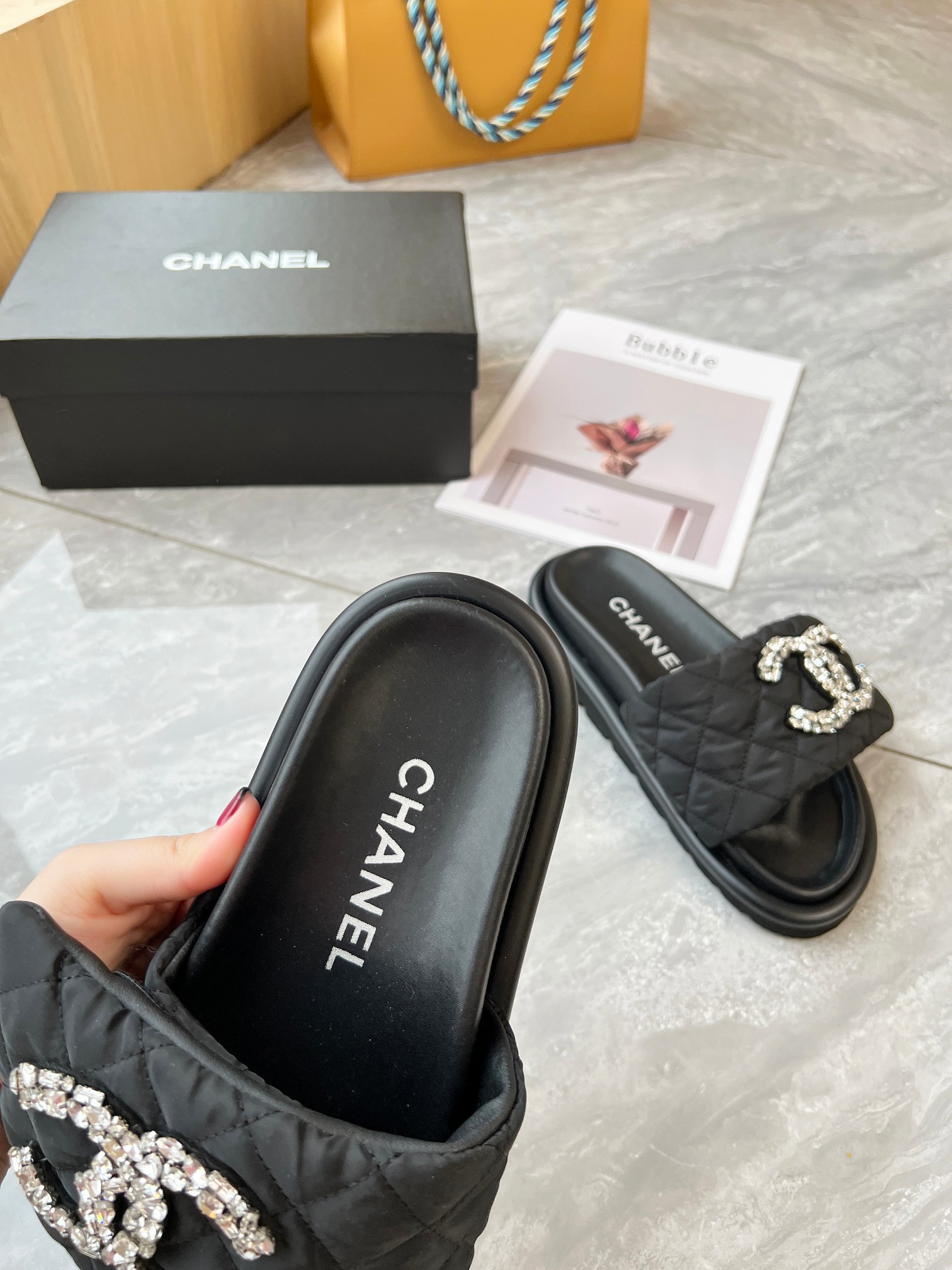 CHANEL Velcro slippers