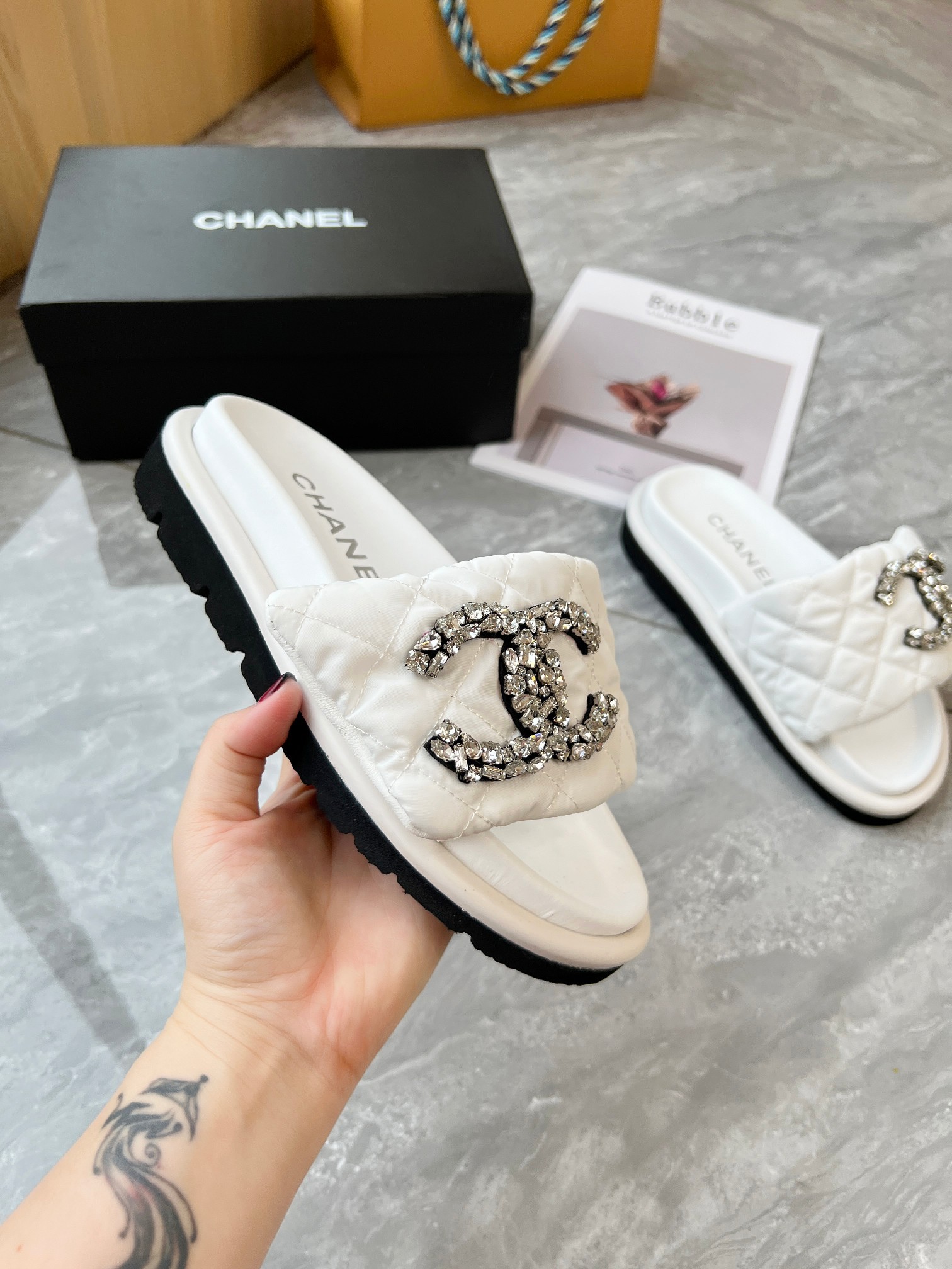 CHANEL Velcro slippers