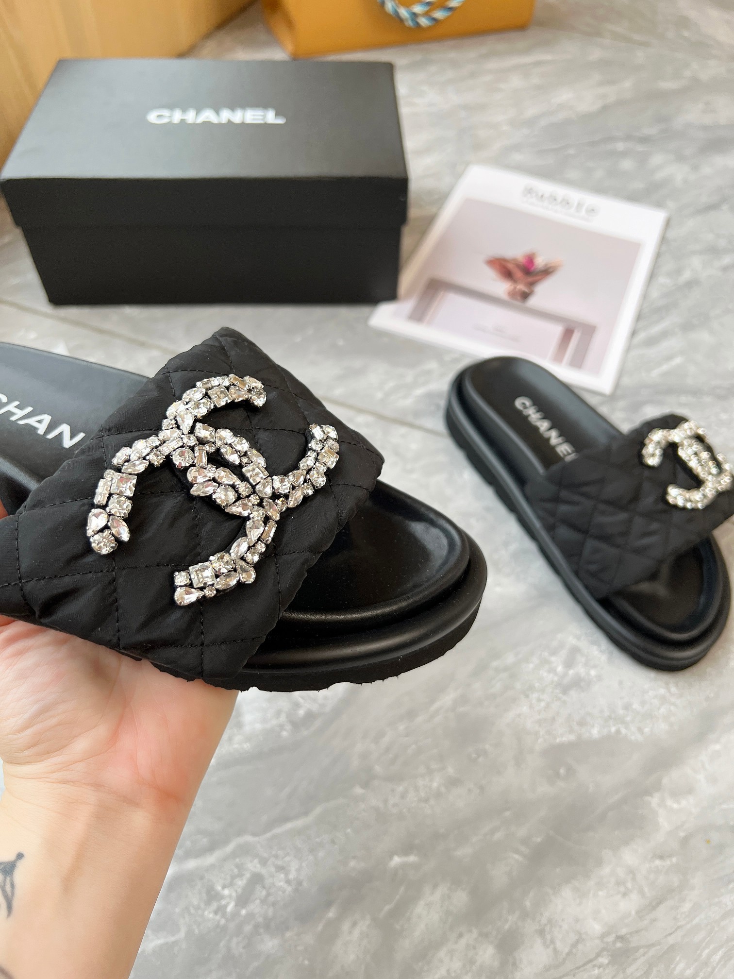 CHANEL Velcro slippers