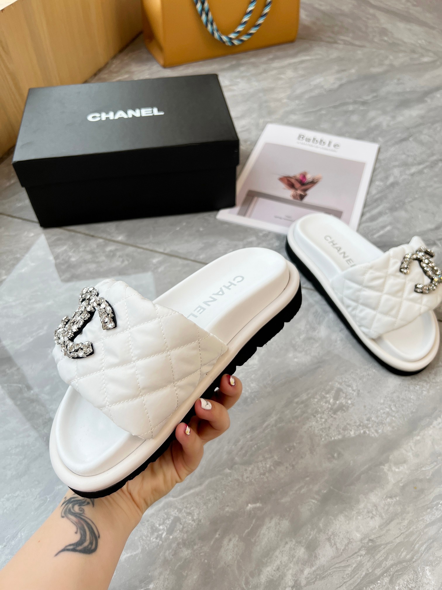 CHANEL Velcro slippers