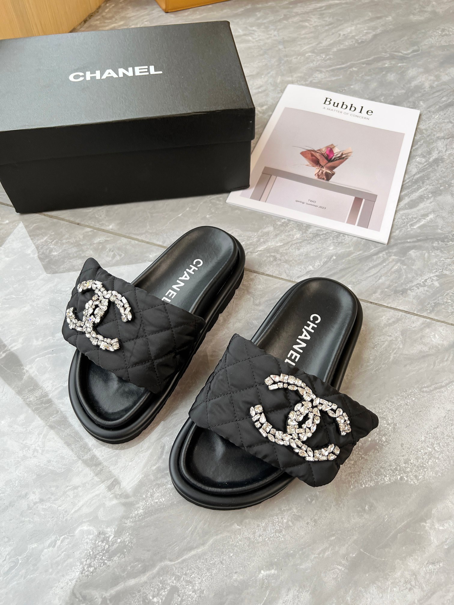 CHANEL Velcro slippers