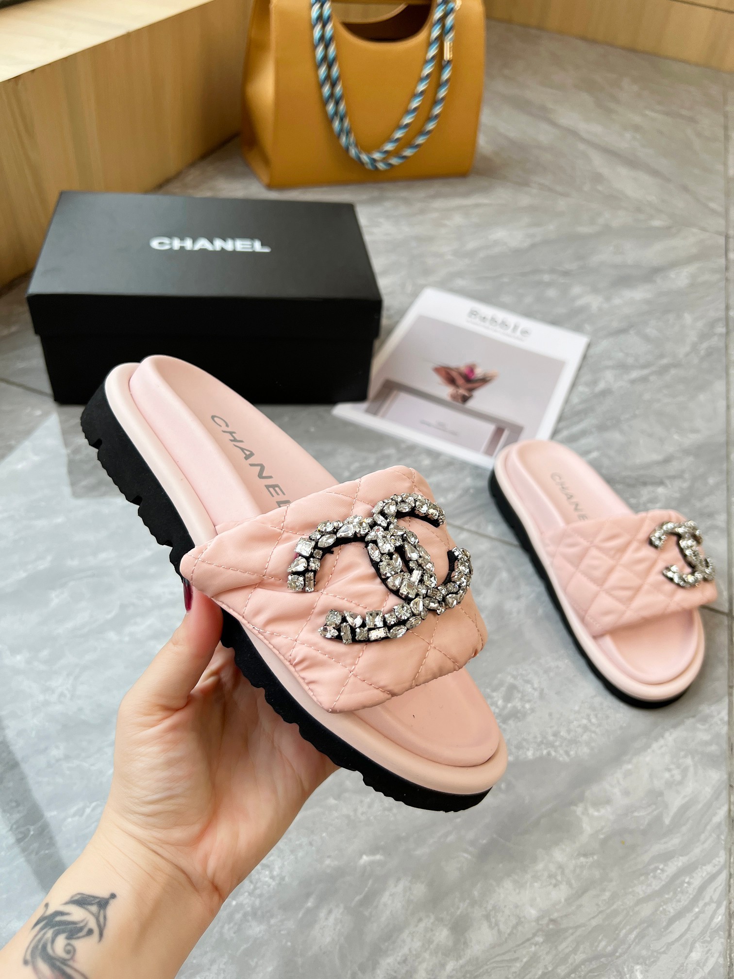 CHANEL Velcro slippers