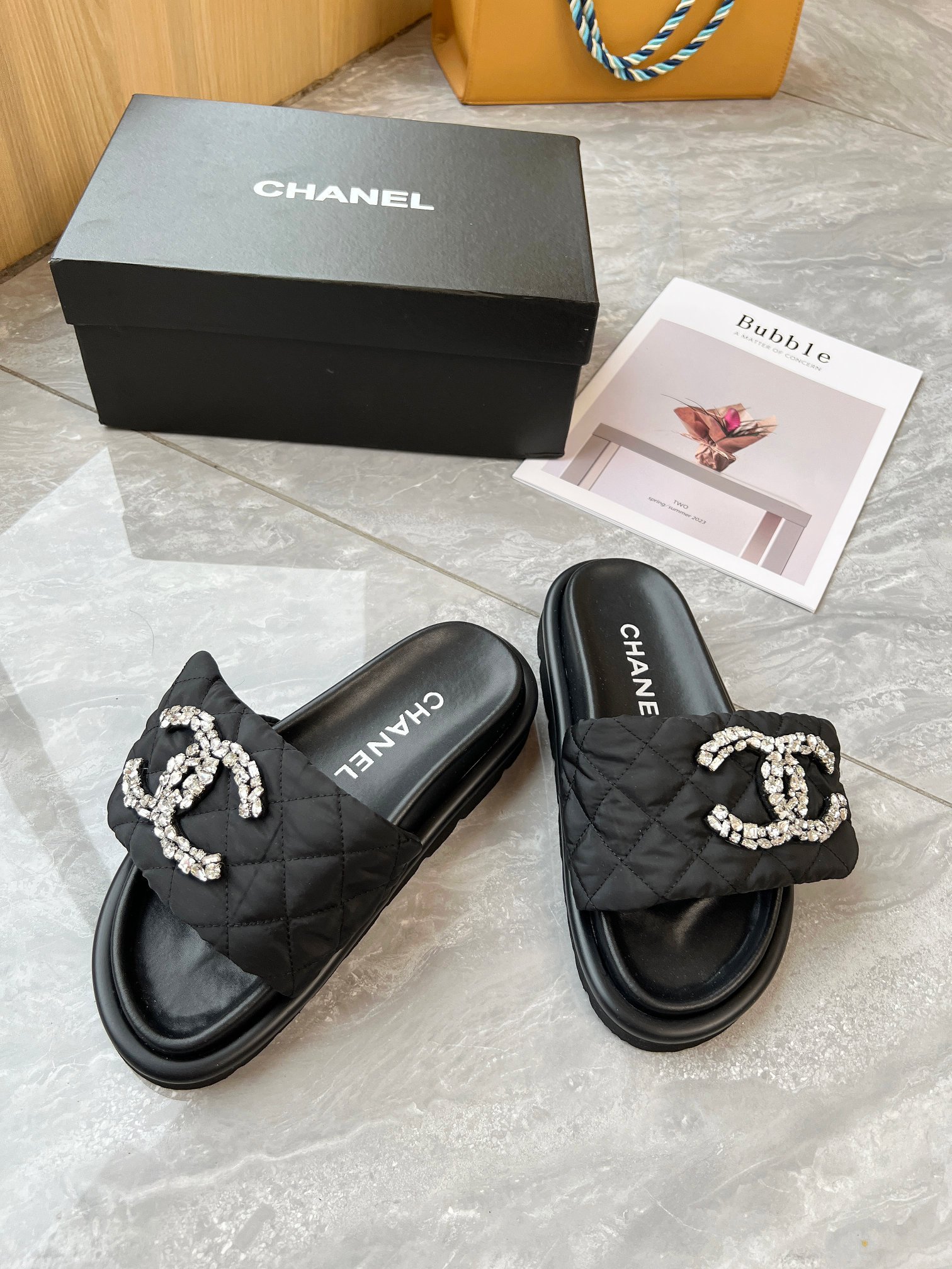 CHANEL Velcro slippers
