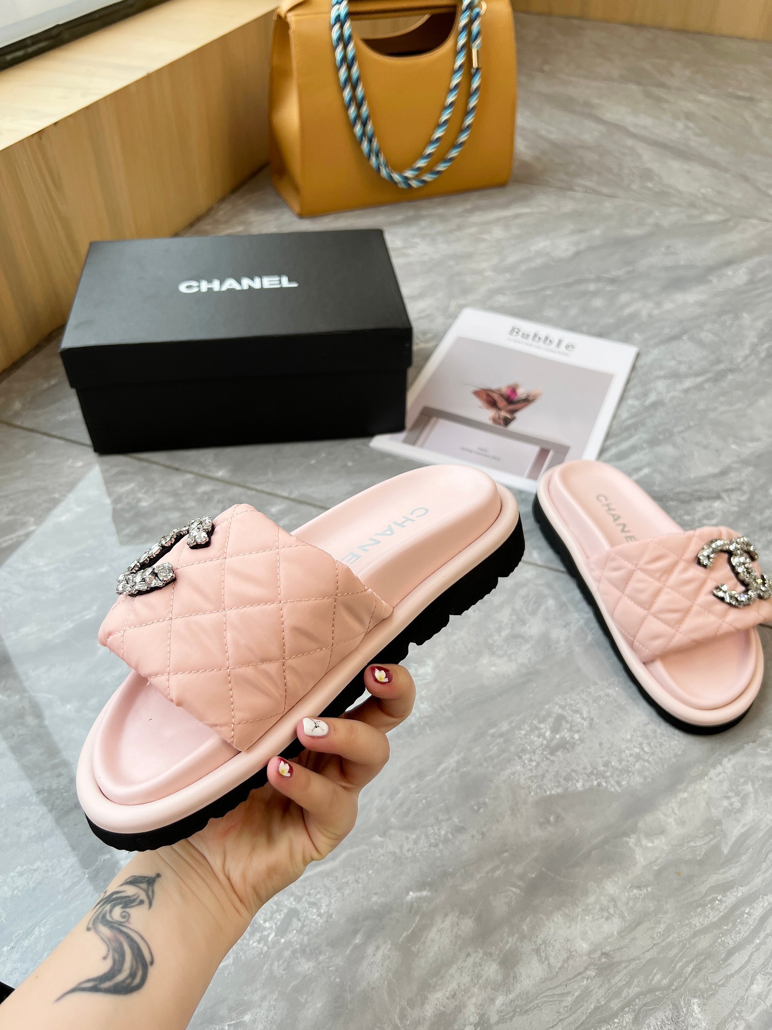 CHANEL Velcro slippers
