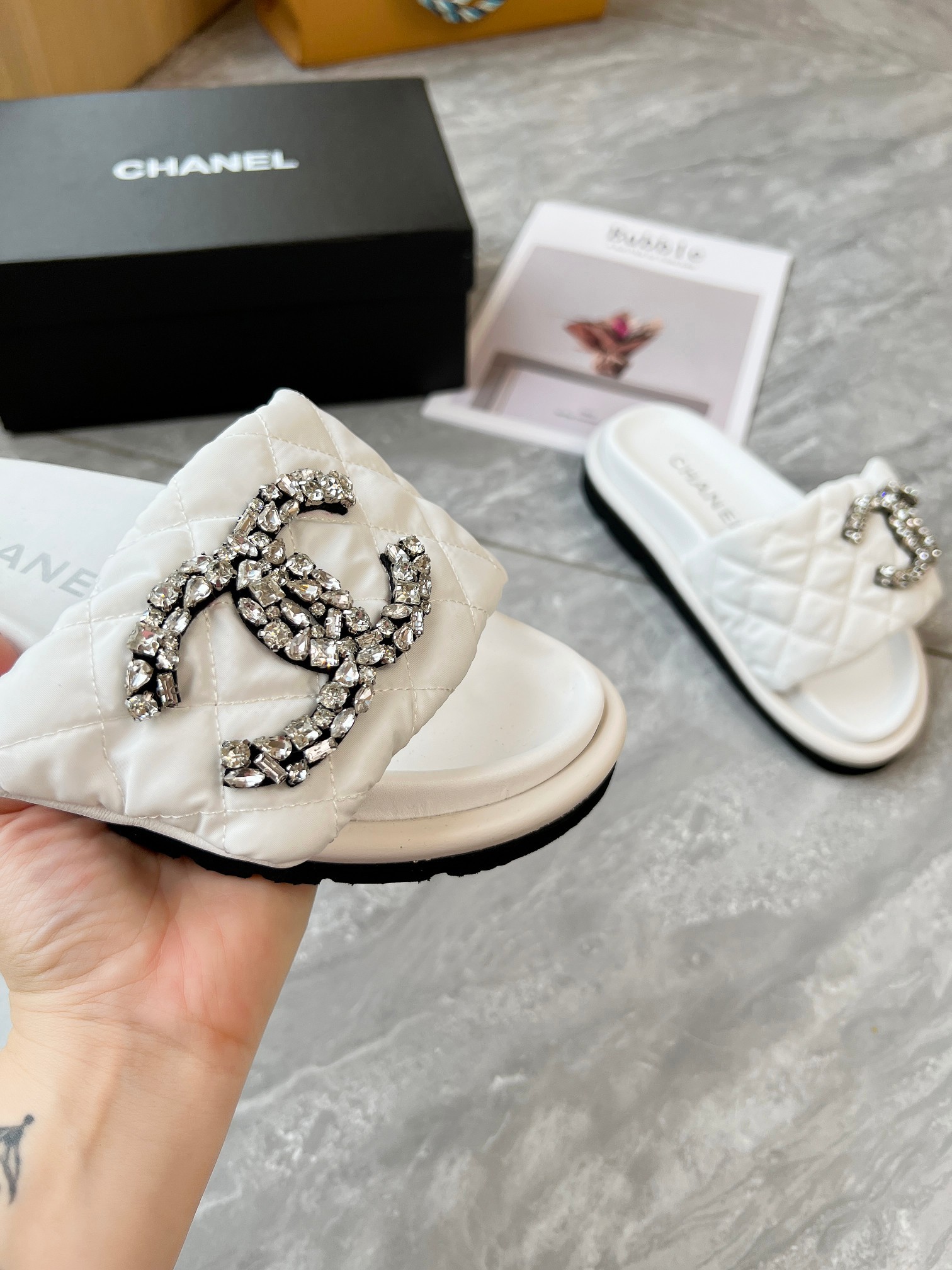 CHANEL Velcro slippers