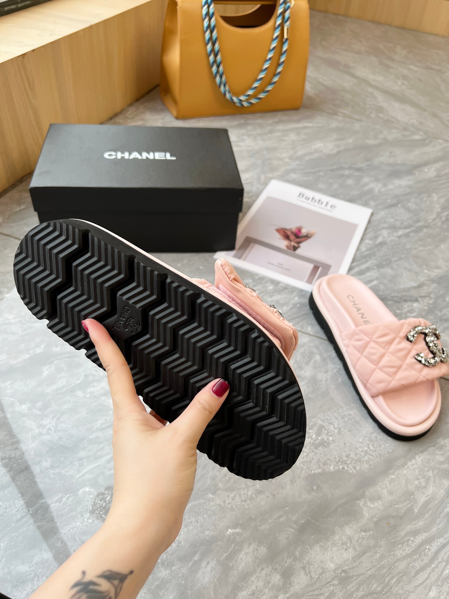 CHANEL Velcro slippers