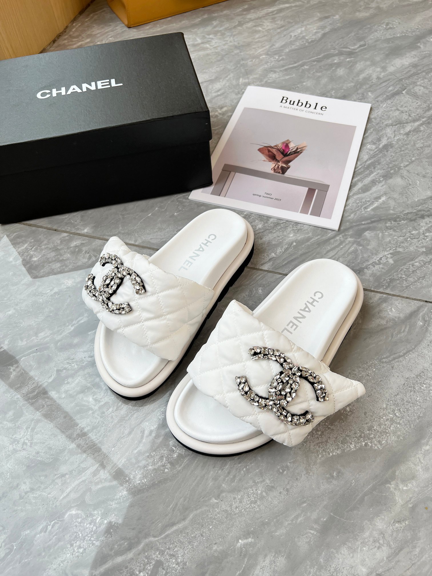 CHANEL Velcro slippers