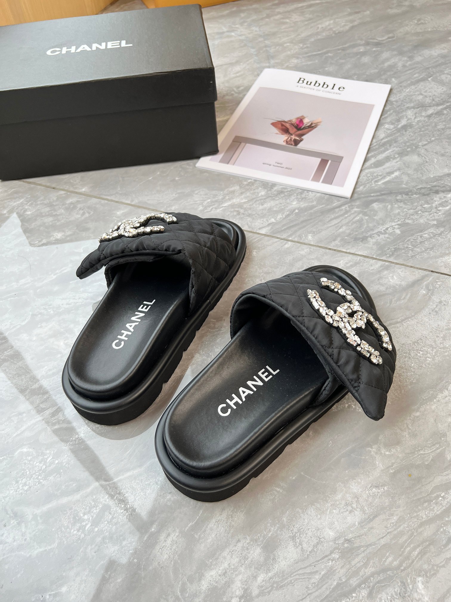 CHANEL Velcro slippers