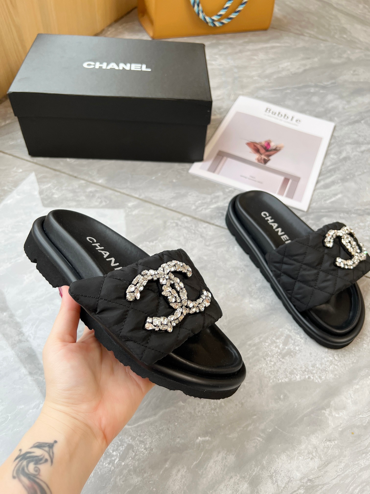 CHANEL Velcro slippers