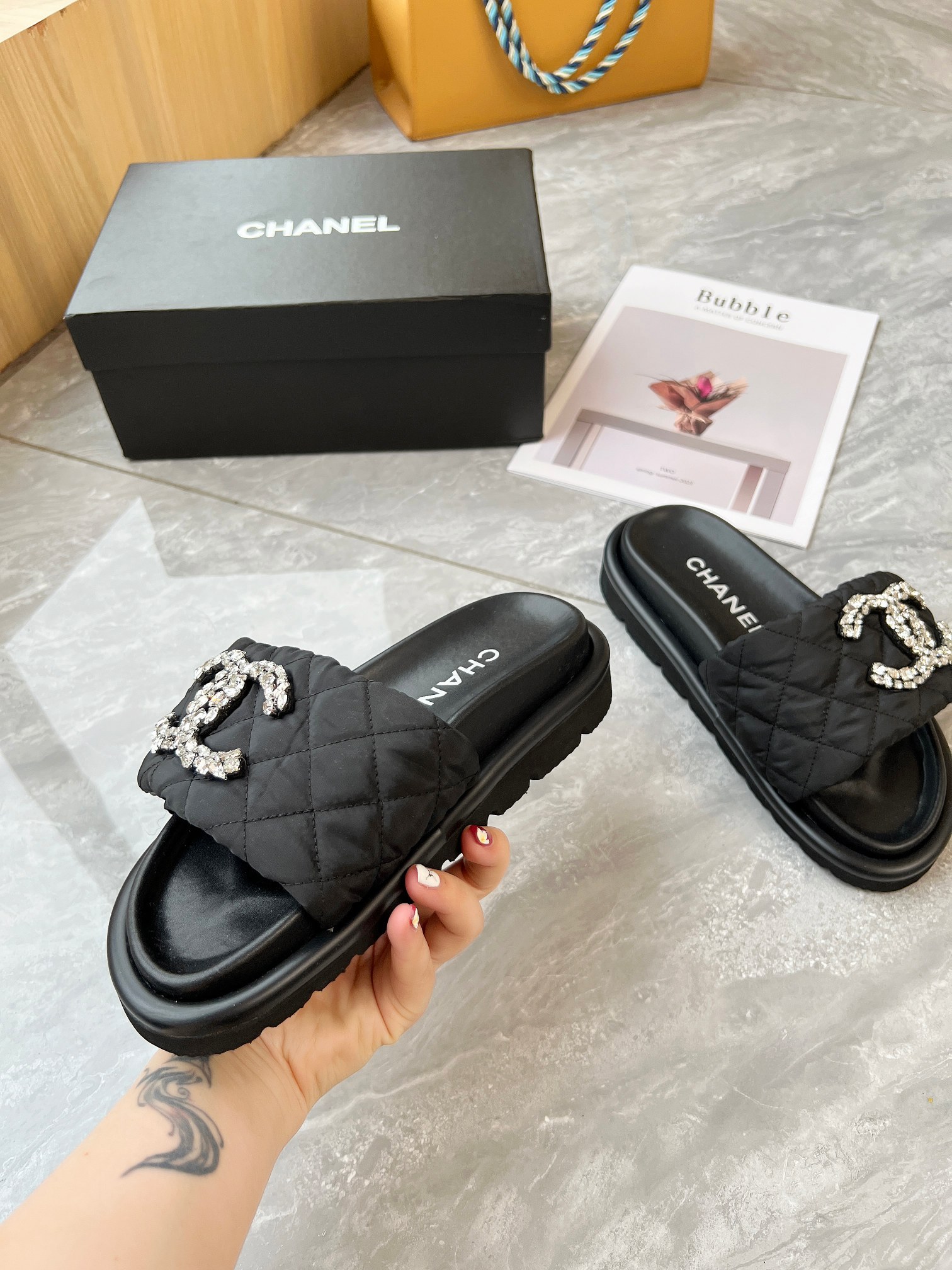 CHANEL Velcro slippers