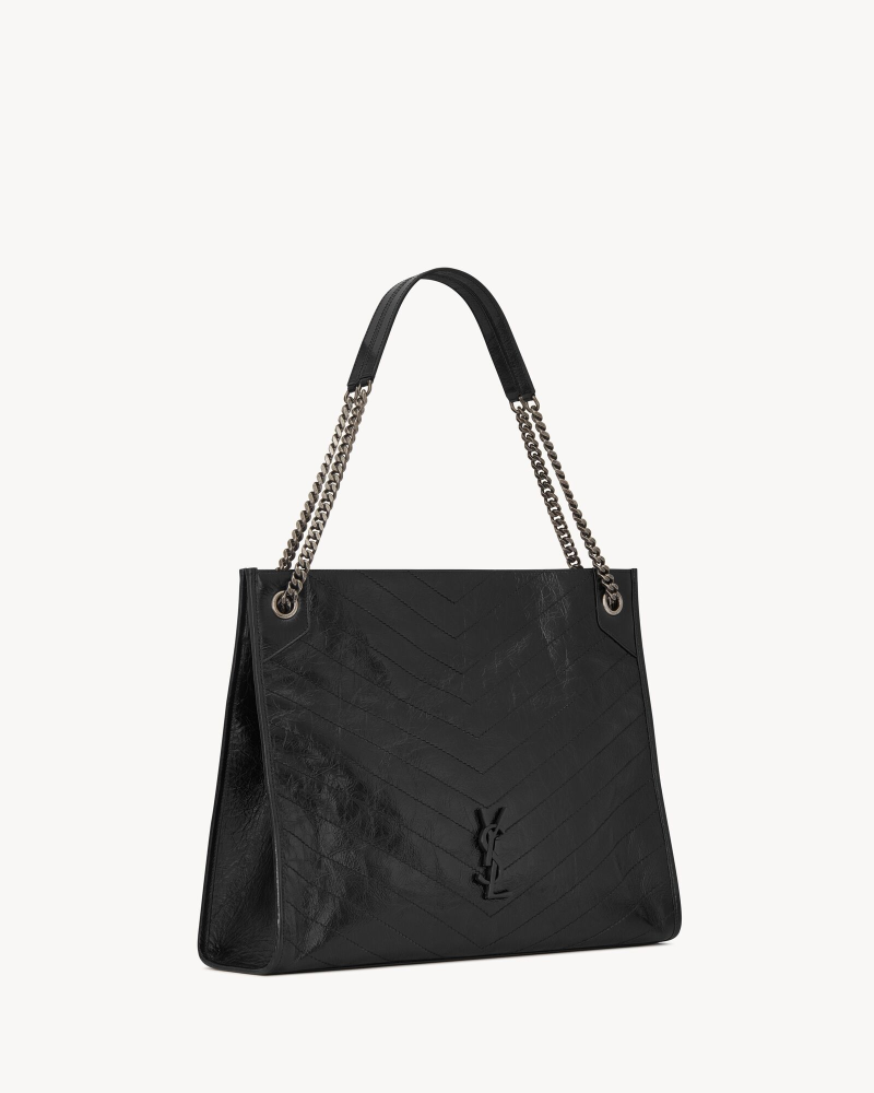 YSL NIKI SHOPPING large vintage pleated leather handbag