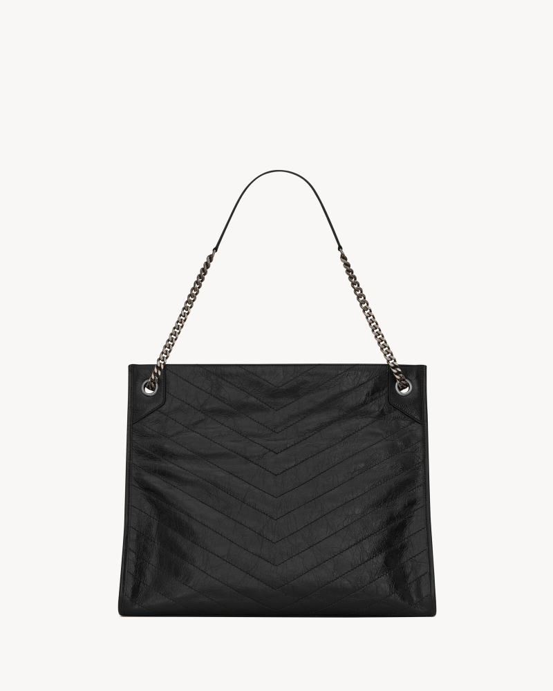 YSL NIKI SHOPPING large vintage pleated leather handbag