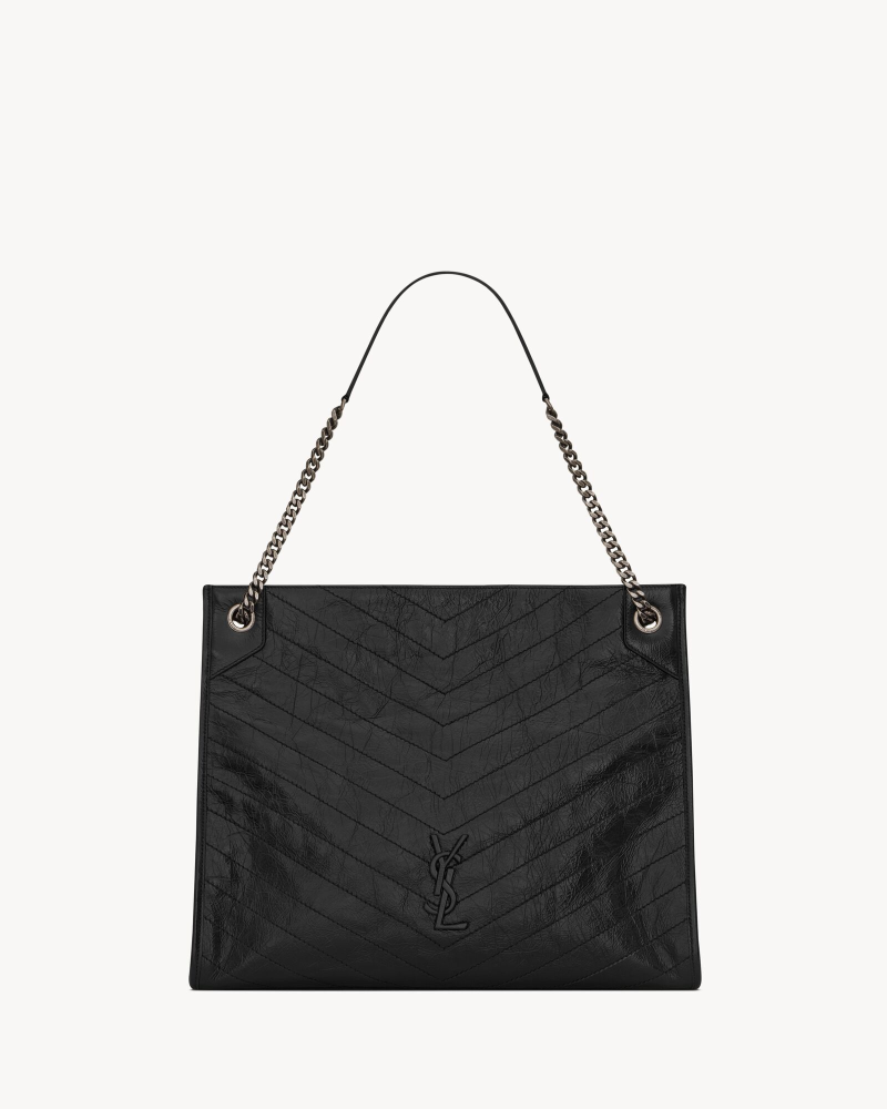 YSL NIKI SHOPPING large vintage pleated leather handbag