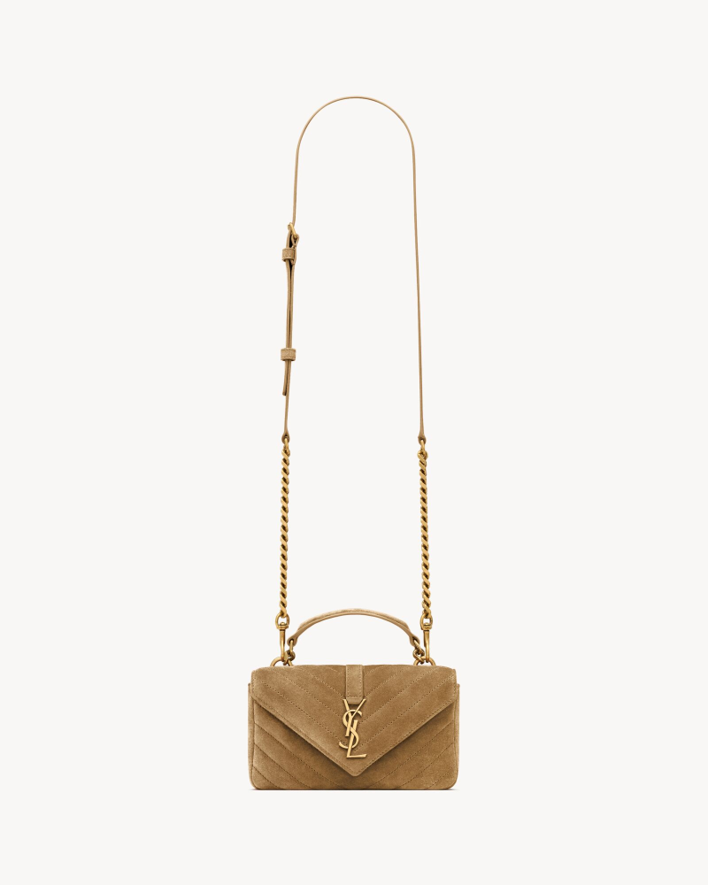 YSL COLLEGE suede mini handbag