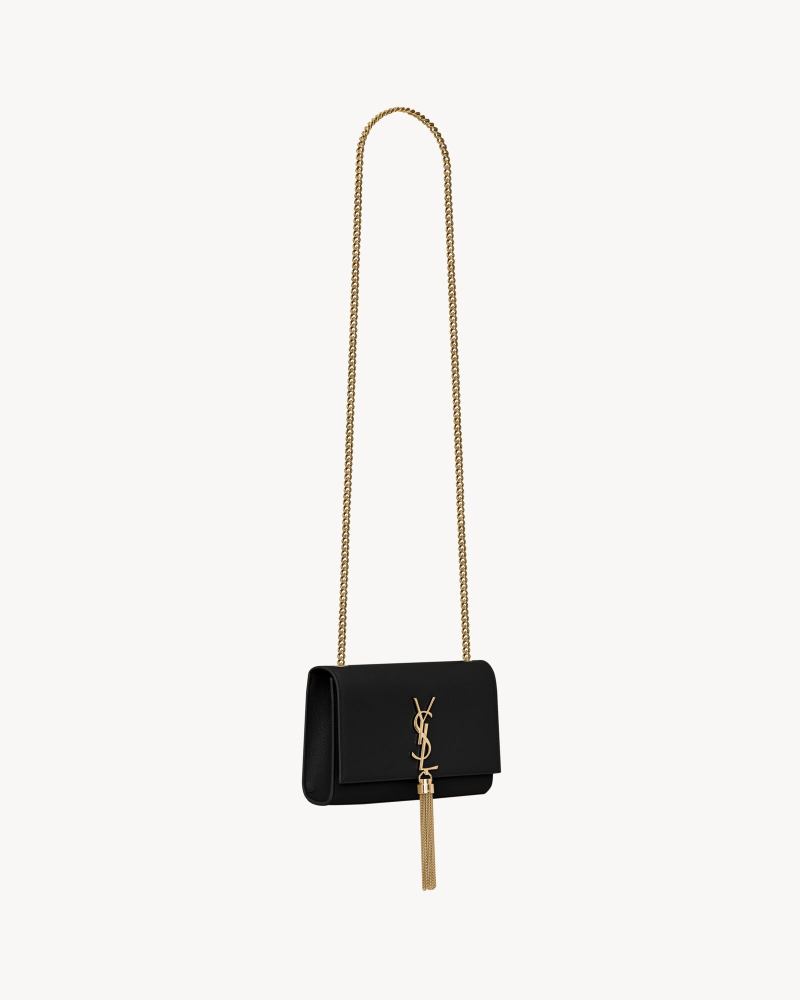 YSL KATE fringed small grained leather handbag