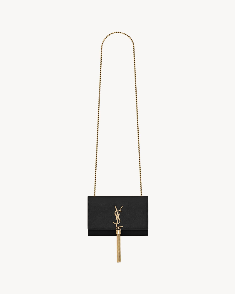 YSL KATE fringed small grained leather handbag
