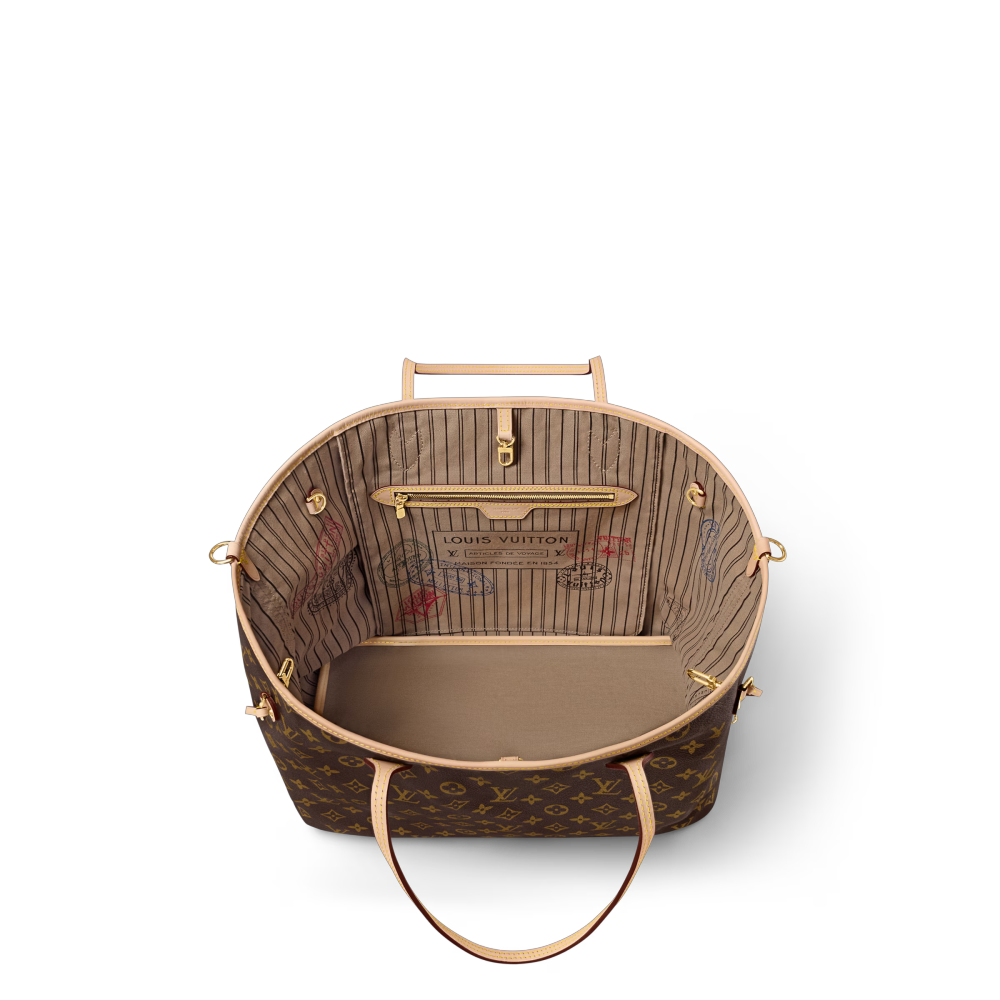 LV NEVERFULL BANDOULIÈRE INSIDE OUT Large Handbag